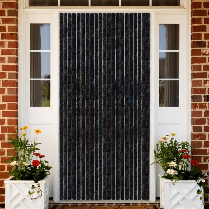 vidaXL Cortina antimoscas chenilla gris antracita 100x230 cm vidaXL Cortina antimoscas chenilla gris antracita 100x230 cm