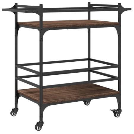 vidaXL Carrito de cocina madera ingeniería marrón roble 82x40x78,5 cm