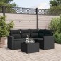 vidaXL Set de muebles de jardín 5 pzas y cojines ratán sintético negro vidaXL Set de muebles de jardín 5 pzas y cojines ratán sintético negro