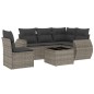 vidaXL Set de muebles de jardín 6 pzas y cojines ratán sintético gris vidaXL Set de muebles de jardín 6 pzas y cojines ratán sintético gris