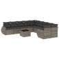 vidaXL Set de sofás de jardín 11 pzas y cojines ratán sintético gris vidaXL Set de sofás de jardín 11 pzas y cojines ratán sintético gris