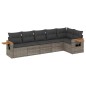 vidaXL Set de muebles de jardín 6 pzas y cojines ratán sintético gris