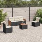 vidaXL Set de sofás de jardín 6 piezas y cojines ratán sintético negro vidaXL Set de sofás de jardín 6 piezas y cojines ratán sintético negro