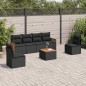 vidaXL Set de comedor de jardín 7 pzas y cojines ratán sintético negro vidaXL Set de comedor de jardín 7 pzas y cojines ratán sintético negro