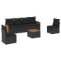 vidaXL Set de comedor de jardín 7 pzas y cojines ratán sintético negro vidaXL Set de comedor de jardín 7 pzas y cojines ratán sintético negro