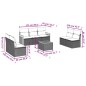 vidaXL Set de sofás de jardín 8 pzas y cojines ratán sintético gris vidaXL Set de sofás de jardín 8 pzas y cojines ratán sintético gris