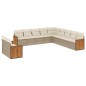 vidaXL Set de sofás de jardín 11pzas con cojines ratán sintético beige vidaXL Set de sofás de jardín 11pzas con cojines ratán sintético beige