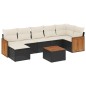 vidaXL Set de sofás de jardín 8 piezas y cojines ratán sintético negro vidaXL Set de sofás de jardín 8 piezas y cojines ratán sintético negro