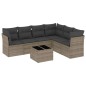 vidaXL Set de sofás de jardín 7 piezas con cojines ratán PE gris vidaXL Set de sofás de jardín 7 piezas con cojines ratán PE gris