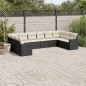 vidaXL Set de sofás de jardín 10 pzas cojines ratán sintético negro vidaXL Set de sofás de jardín 10 pzas cojines ratán sintético negro