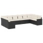 vidaXL Set de sofás de jardín 10 pzas cojines ratán sintético negro vidaXL Set de sofás de jardín 10 pzas cojines ratán sintético negro