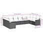 vidaXL Set de sofás de jardín 10 pzas cojines ratán sintético negro vidaXL Set de sofás de jardín 10 pzas cojines ratán sintético negro