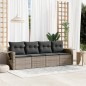vidaXL Set de sofás de jardín 4 pzas y cojines ratán sintético gris vidaXL Set de sofás de jardín 4 pzas y cojines ratán sintético gris