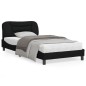vidaXL Estructura de cama con cabecero de tela negro 100x200 cm vidaXL Estructura de cama con cabecero de tela negro 100x200 cm