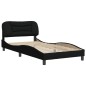 vidaXL Estructura de cama con cabecero de tela negro 100x200 cm vidaXL Estructura de cama con cabecero de tela negro 100x200 cm