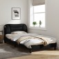 vidaXL Estructura de cama con cabecero de tela negro 100x200 cm vidaXL Estructura de cama con cabecero de tela negro 100x200 cm