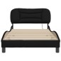 vidaXL Estructura de cama con cabecero de tela negro 100x200 cm vidaXL Estructura de cama con cabecero de tela negro 100x200 cm