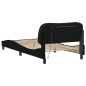 vidaXL Estructura de cama con cabecero de tela negro 100x200 cm vidaXL Estructura de cama con cabecero de tela negro 100x200 cm