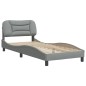 vidaXL Estructura de cama con cabecero de tela gris claro 80x200 cm vidaXL Estructura de cama con cabecero de tela gris claro 80x200 cm