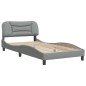 vidaXL Estructura de cama con cabecero de tela gris claro 100x200 cm vidaXL Estructura de cama con cabecero de tela gris claro 100x200 cm