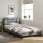 vidaXL Estructura de cama con cabecero de tela gris claro 100x200 cm vidaXL Estructura de cama con cabecero de tela gris claro 100x200 cm