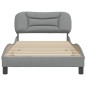vidaXL Estructura de cama con cabecero de tela gris claro 100x200 cm vidaXL Estructura de cama con cabecero de tela gris claro 100x200 cm