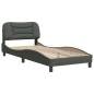 vidaXL Estructura de cama con cabecero de tela gris oscuro 90x200 cm vidaXL Estructura de cama con cabecero de tela gris oscuro 90x200 cm