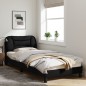 vidaXL Estructura de cama con cabecero de tela negro 90x190 cm
