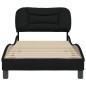 vidaXL Estructura de cama con cabecero de tela negro 90x190 cm