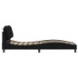 vidaXL Estructura de cama con cabecero de tela negro 90x190 cm