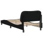 vidaXL Estructura de cama con cabecero de tela negro 90x190 cm
