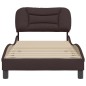 vidaXL Estructura de cama con cabecero de tela marrón oscuro 90x200 cm vidaXL Estructura de cama con cabecero de tela marrón oscuro 90x200 cm