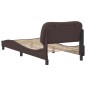 vidaXL Estructura de cama con cabecero de tela marrón oscuro 90x200 cm vidaXL Estructura de cama con cabecero de tela marrón oscuro 90x200 cm