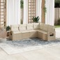 vidaXL Juego de sofás jardín con cojines 6 pzas ratán sintético beige vidaXL Juego de sofás jardín con cojines 6 pzas ratán sintético beige