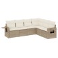 vidaXL Juego de sofás jardín con cojines 6 pzas ratán sintético beige vidaXL Juego de sofás jardín con cojines 6 pzas ratán sintético beige