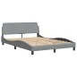 vidaXL Estructura de cama con cabecero de tela gris claro 120x200 cm vidaXL Estructura de cama con cabecero de tela gris claro 120x200 cm