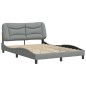 vidaXL Estructura de cama con cabecero de tela gris claro 140x200 cm
