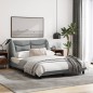 vidaXL Estructura de cama con cabecero de tela gris claro 140x200 cm