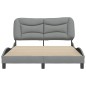 vidaXL Estructura de cama con cabecero de tela gris claro 140x200 cm