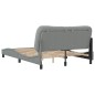 vidaXL Estructura de cama con cabecero de tela gris claro 140x200 cm