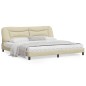 vidaXL Estructura de cama con cabecero de tela color crema 200x200 cm vidaXL Estructura de cama con cabecero de tela color crema 200x200 cm