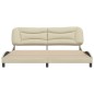 vidaXL Estructura de cama con cabecero de tela color crema 200x200 cm vidaXL Estructura de cama con cabecero de tela color crema 200x200 cm