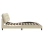 vidaXL Estructura de cama con cabecero de tela color crema 200x200 cm vidaXL Estructura de cama con cabecero de tela color crema 200x200 cm