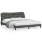 vidaXL Estructura de cama con cabecero tela gris oscuro 180x200 cm