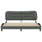vidaXL Estructura de cama con cabecero tela gris oscuro 180x200 cm