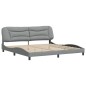 vidaXL Estructura de cama con cabecero de tela gris claro 200x200 cm vidaXL Estructura de cama con cabecero de tela gris claro 200x200 cm