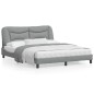 vidaXL Estructura de cama con cabecero tela gris claro 160x200 cm vidaXL Estructura de cama con cabecero tela gris claro 160x200 cm