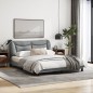 vidaXL Estructura de cama con cabecero tela gris claro 160x200 cm vidaXL Estructura de cama con cabecero tela gris claro 160x200 cm