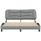 vidaXL Estructura de cama con cabecero tela gris claro 160x200 cm vidaXL Estructura de cama con cabecero tela gris claro 160x200 cm