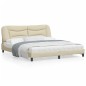 vidaXL Estructura de cama con cabecero de tela color crema 180x200 cm vidaXL Estructura de cama con cabecero de tela color crema 180x200 cm